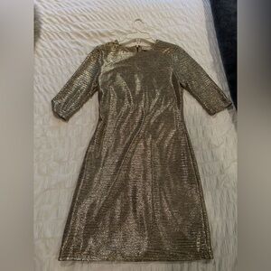 ALICE+OLIVIA gold metallic mini dress